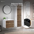 thumbnail image 2 of The Ivy 24 Inch Modern Bathroom Vanity With Sink - Includes Wall Mounted Cabinet with 1 Large Metal Drawer and White Countertop with Integrated Sink by Flairwood Décor, 2 of 8