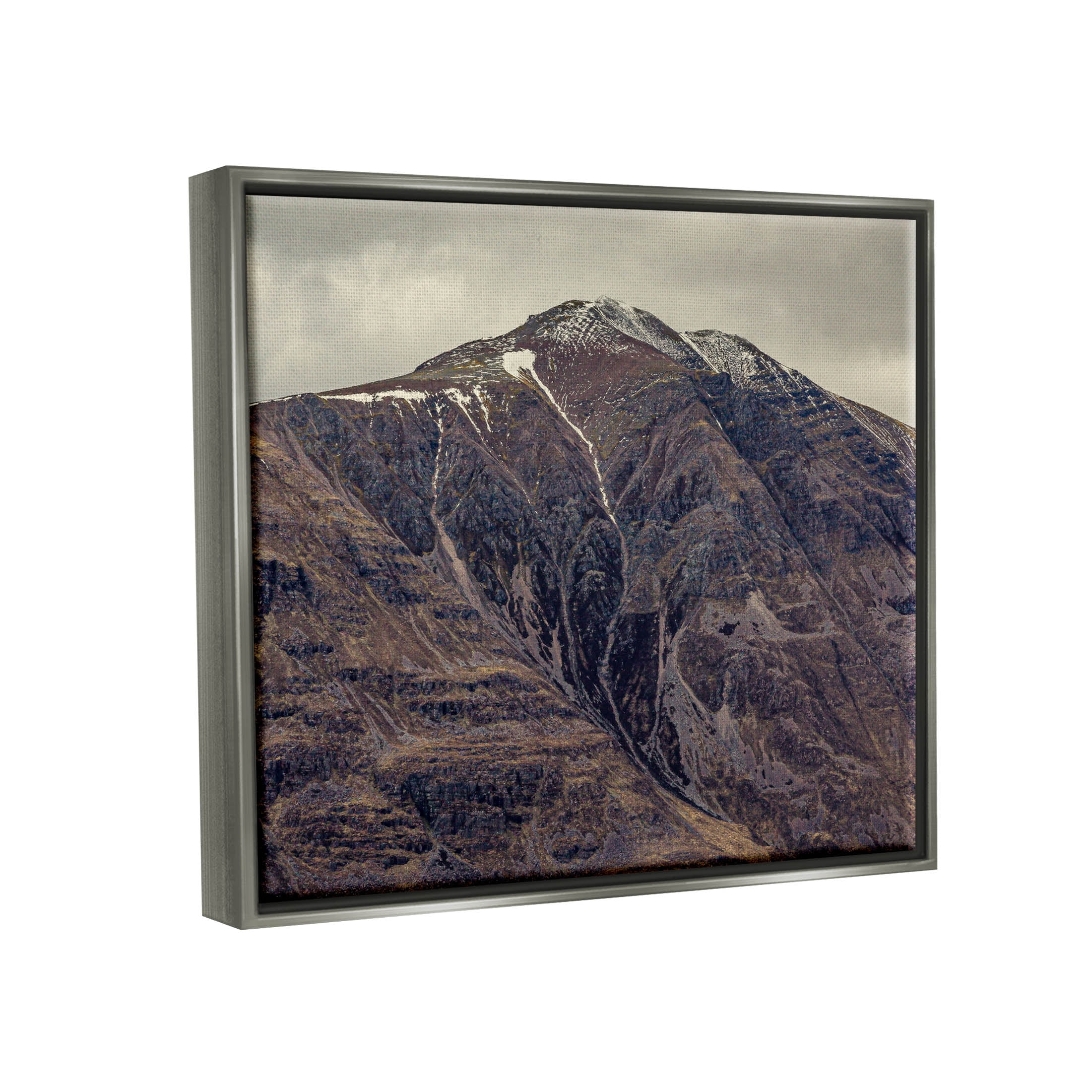 Stupell Industries Cloudy Mountain Peak Slope Photograph Luster Gray Floating Framed Canvas Print Wall Art, Design by Lil' Rue