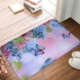 thumbnail image 5 of Purple Butterfly Bath Mat Floral Bathroom Rug Non-Slip Floral Bathroom Floor Carpet Decorative Bath Rug 16" X 24", 5 of 8
