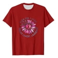 thumbnail image 4 of Alkepwun Breast Cancer Printed Shirts for Women Sunflower Pink Ribbons T-Shirt Breast Cancer Awareness Tee Tops, 4 of 4