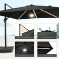 thumbnail image 3 of FLAME&SHADE 10*10FT Square Cantilever LED Umbrella For Your Outdoor Space – Solution-Dyed Fabric, Aluminum Frame, and Innovative 360° Rotation System,Black, 3 of 6