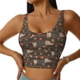 thumbnail image 2 of Haiem Dachshund Dog Puppy Pattern Womens Sports Bra - U Neck Padded Low Impact Yoga Bra Workout Crop Top Gym Moisture-Wicking Workout Vest -Small, 2 of 9