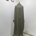 thumbnail image 4 of Kids Prayer Dress Muslim Clothes for Girls Long Sleeve Abaya with Hijab 2 Piece Maxi Islamic Set Scarf Kaftan Jilbab Army Green 12-13 Years, 4 of 6