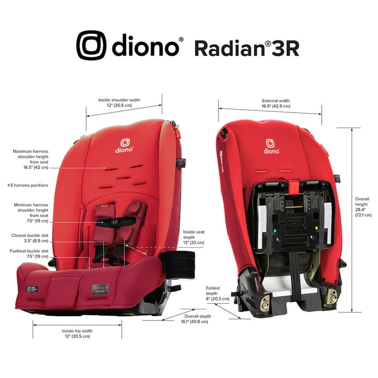 Diono Radian 3R Rear Age Child Safety All in One Convertible Car Seat Slim Fit 3 Across for Toddler Red Walmart