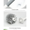 thumbnail image 6 of Vikakiooze Toilet Brush And Caddy Holder Set,Toilet Brush And Holder Set,Toilet Bowl Brush And Holder With Long Handle, Plastic Holder Easy to Hide, Easy to Install, Deep Cleaning (White ), White, 6 of 8