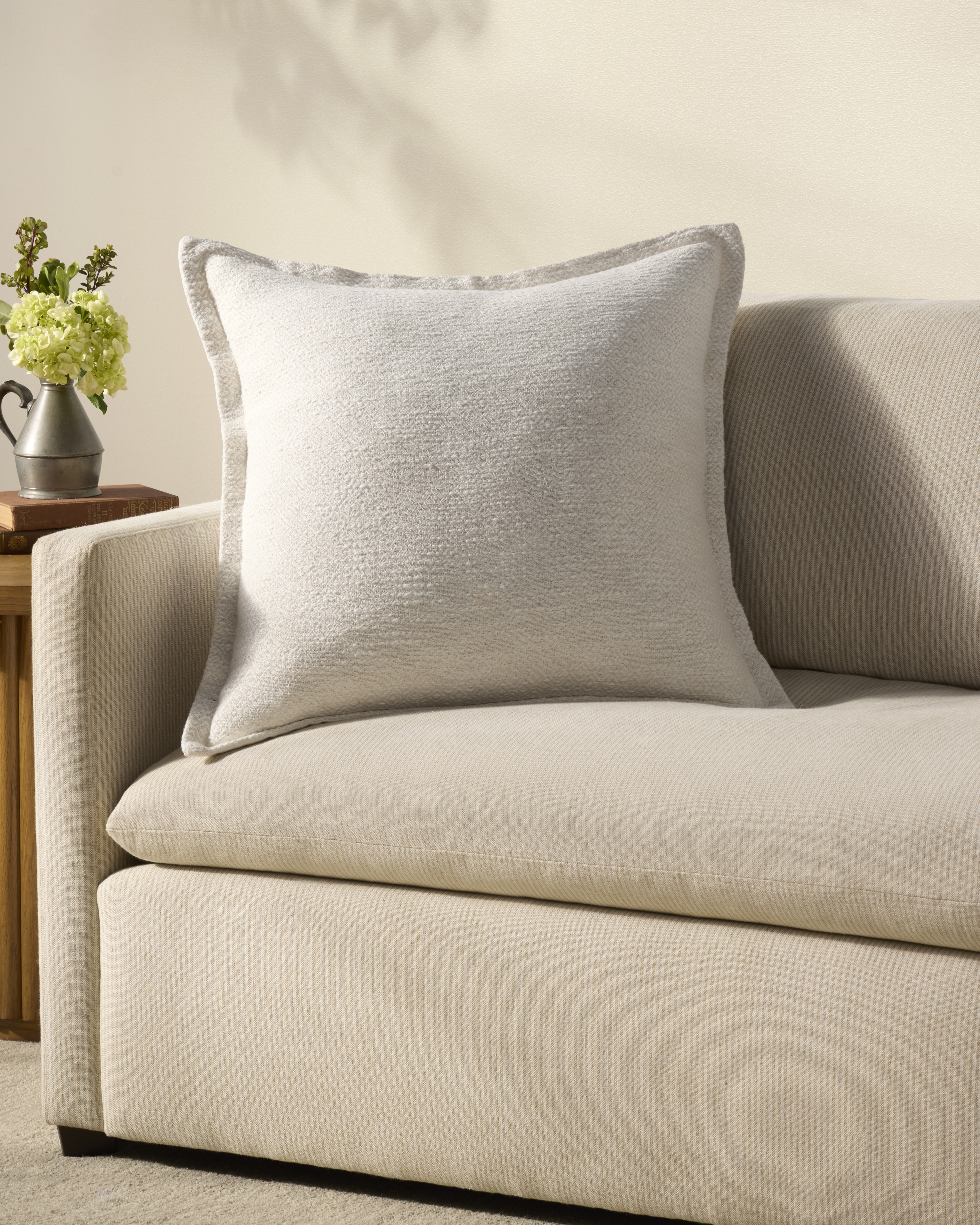 Chris Loves Julia x Loloi Morris White 22'' x 22'' Decorative Pillow
