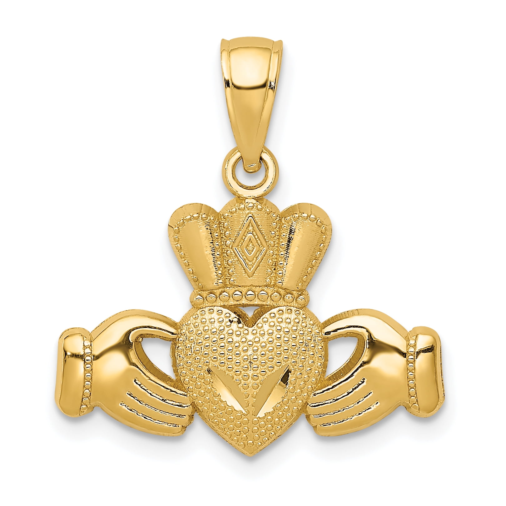 14k Yellow Gold Textured Irish Claddagh Celtic Knot Pendant Charm Necklace Fine Jewelry Gifts For Women Her Mothers Day Mom Wife Daughter - 14k Yellow Gold Celtic Knot Pendant 14k Yellow Gold Textured Irish Claddagh Celtic Knot Pendant Charm Necklace Fine Jewelry Gifts For Women Her Mothers Day Mom Wife Daughter - 14k Yellow Gold Celtic Knot Pendant