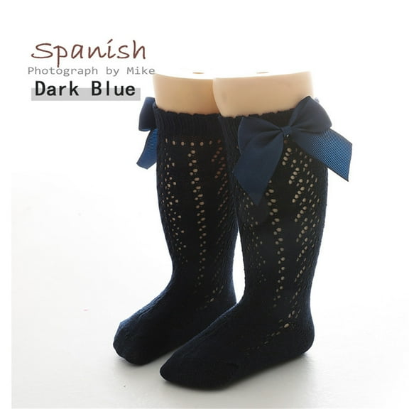 YUNLIUU Baby Girls Boys Knee High Socks Cotton Uniform Socks Calf Athletic Tube Socks Tube Ruffled Stockings for Toddler Kids Boys Girls 3-8 Years