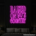 thumbnail image 3 of Glowneon Raised On 90's Country Neon Sign, Country Music Led Sign, Vintage Shop Decor, 3 of 5