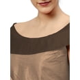 thumbnail image 4 of eloria Women's Blouse Boat Neck Filler Multicolor Sleeveless Top Color: Ivory & Brown | Size: 44, 4 of 5