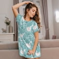 thumbnail image 3 of Pofeuu Swan And Flowers4 Print Women's Loose Fit Short Sleeve Nightgown, Comfortable Sleep Dress for Women, Casual Lounge Sleepwear, Soft Cotton Sleep Dress, 3 of 6