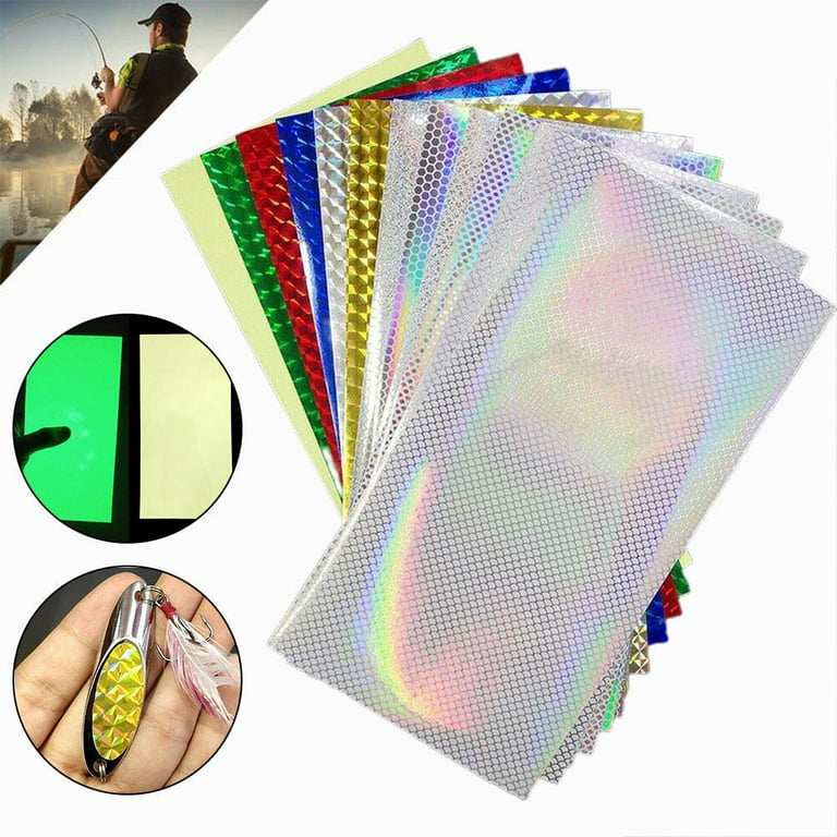 Diy Lure Tape Sticker 12pcs 20cmx10cm Holographic Reflective Practical M2O0  