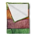 thumbnail image 2 of Rustic Soft Flannel Fleece Blanket, Vivid Colored Several Equally Pieced Timber Construction Vertical Column Countryside, Cozy Plush for Indoor and Outdoor Use, 50" x 70", Multicolor, by Ambesonne, 2 of 5