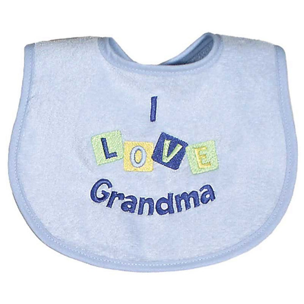 Raindrops Baby Boys "I Love Grandma" Embroidered Bib, Blue by Raindrops