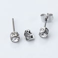 thumbnail image 3 of Pendientes Unisex Yuyangstore Joyería de Moda Acero Inoxidable Hipoalergénico con Circonitas 4 Mm, 3 of 8