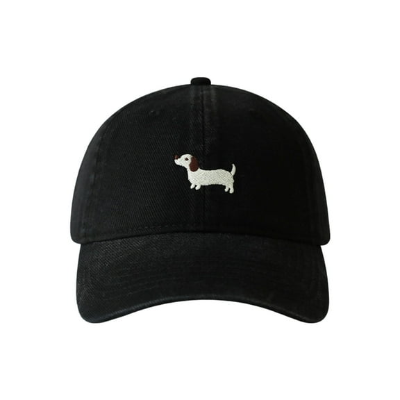 Breathable Cotton Blend Embroidered Puppy Design Adjustable Unisex Baseball Hat Multiple Colors