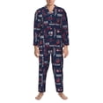 thumbnail image 3 of Sikiie Nautical Style Sailboat Mens Pajama Set, Soft Warm Long Sleeve Sleepwear, Cozy Button-Down Pjs for Men-X-Large, 3 of 7