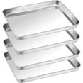 thumbnail image 1 of Small Baking Toaster Oven Pan P&P CHEF Stainless Steel Toaster Oven Tray Rectangle .\uD x .\uD x \uD Non Durable Mirror Finish Easy Clean, 1 of 7