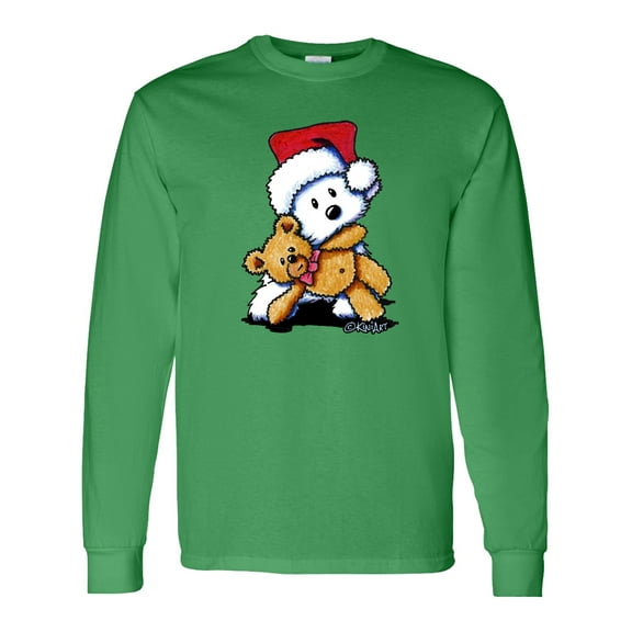 Inktastic Teddybear Santa Westie Long Sleeve T-Shirt