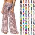 thumbnail image 1 of Pincandy Women See Through Sheer Mesh Pants Beach Swimsuit Bikini Bottom Cover up Party Club Elastic High Waist Wide Leg Pants, 1 of 7