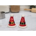 thumbnail image 6 of Transpac Ceramic 5 in Multicolor Christmas Santa Hat Salt and Pepper Shakers Set of 2 for Holiday Dining Decor, 6 of 6