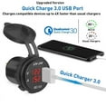 thumbnail image 3 of 2X 12V / 24V Fast Charging 3.0 Car Lighter Socket USB Charger LED Voltmeter Ammeter Black & Green, 3 of 4