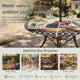 thumbnail image 6 of Round Outdoor Tablecloth with Umbrella Hole and Zipper, Kitchen Chef Tablecloth with Elastic Waterproof, Vintage Cheese Wine Coking Black Checked Patio Table Covers for 31" - 35" Picnic Pool Tables, 6 of 9