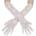 thumbnail image 1 of Blanco - Guantes de Novia Guantes de Novia de Encaje Guantes de Boda Cortos Blancos Guantes de Ceremonia para Mujer Resistentes a los Rayos UV Iglesia Fiesta Guantes de Conducir Vintage Guantes de Con, 1 of 5