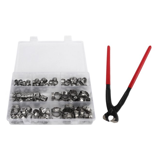 Herramientas de abrazadera de tubo, kit surtido de clips de manguera de manguera de acero inoxidable de 130 piezas Abrazaderas de manguera elegantes y modernas