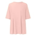 thumbnail image 4 of Womens Blouses Women Crew Neck Fitted Shirt Basic Tops Short Sleeves Summer T Shirt Tops Classic T Tee Pack Layering Tee Long Sleeve Tees Women Solid Womens Shirts Casual Summer Pink M, 4 of 4