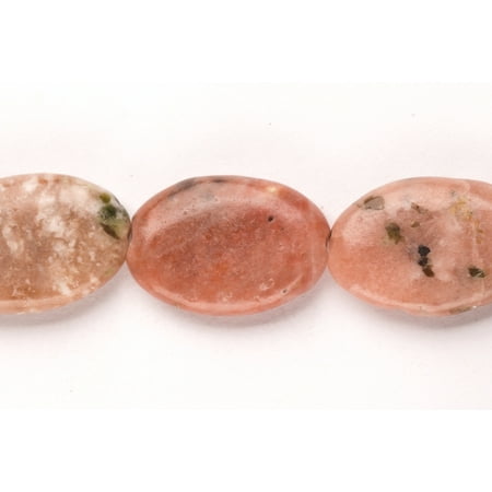Flat Squares Gemstone Beads Flat Rhodonite Oval Beads Semi Precious Gemstones Size: 25x17mm Crystal Energy Stone Healing Power for Jewelry Making ()