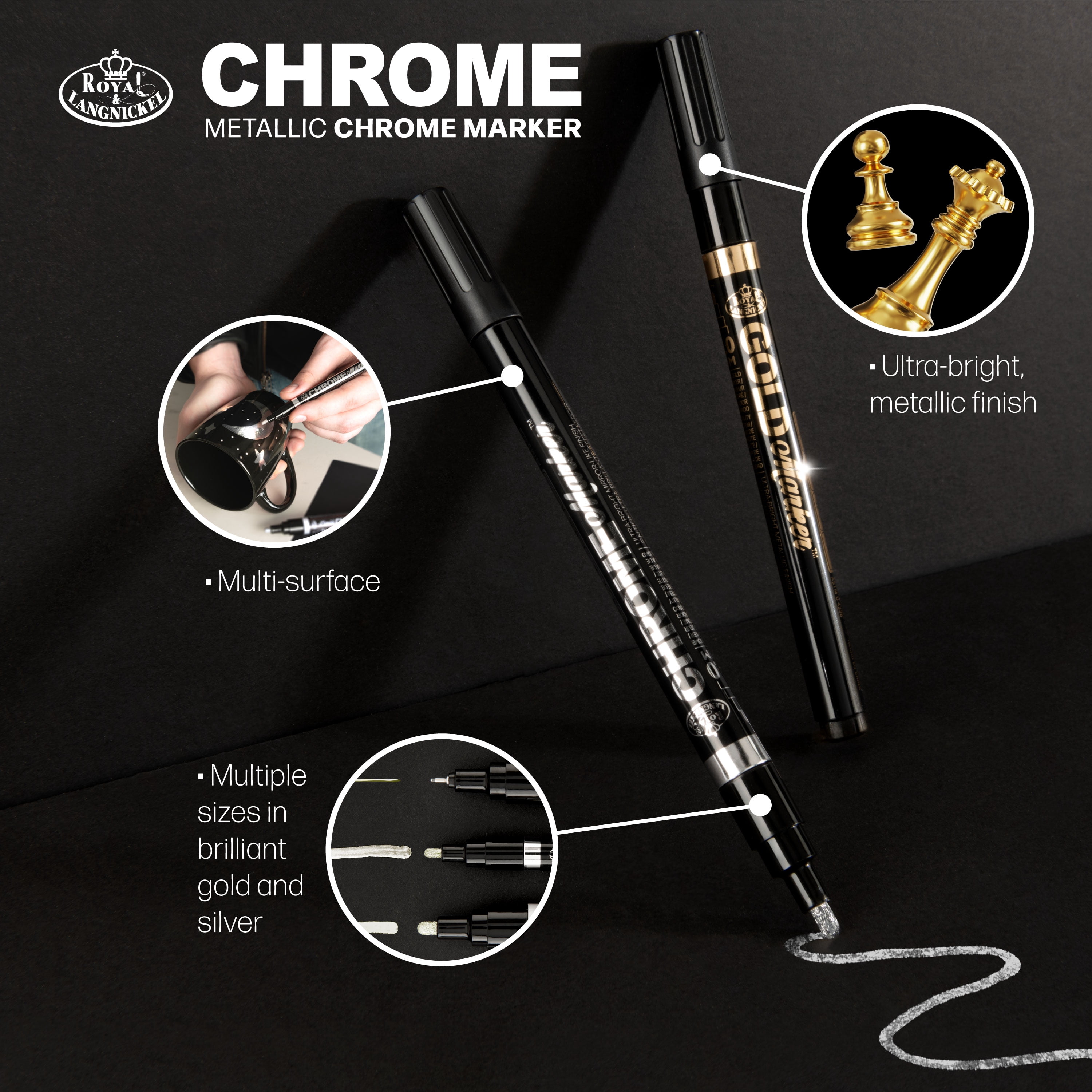 Royal & Langnickel 2mm Silver Liquid Chrome Marker
