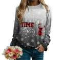 thumbnail image 6 of Futezty Merry Christmas Sweartshirt for Women Xmas Buffalo Plaid Tree Tops Color Block Snowflake Print Long Sleeve Shirt, 6 of 6