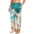 thumbnail image 6 of Sigee Ocean Wave Crash print Men's Pajama Pants Lounge Sleep Bottoms with Elastic Waistband and Pockets-Small, 6 of 6