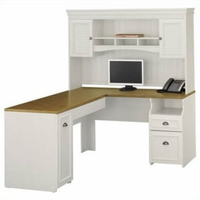 Bush Furniture Fairview L Shaped Desk With Hutch In Antique White Walmart Com Walmart Com
