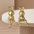 thumbnail image 4 of Binwennn Fancy Ornament Christmas Hanging Ornament Christmas Ornament Decorations Ceramic Electroplating Sitting Rabbit Rabbit Statue Home Decoration Suitable For Desks Cabinets Bookshelves Counters, 4 of 6