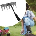 thumbnail image 6 of figatia Multipurpose er s Rake Efficient Easy to Use Metal Lawn Loosening Garden Grass Pulling Tool for Gardening Cultivating 7 Tips, 6 of 8