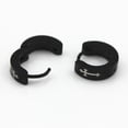 thumbnail image 2 of Los Hombres De Joyería De Moda Modelo Cruzado De Aro Negro Pendientes Pequeña Fernando huggie pendientes, 2 of 4