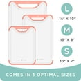 thumbnail image 2 of Cutting Boards for Kitchen - Plastic Cutting Board Set of 3, Dishwasher Safe Cutting Boards with Juice Grooves, Thick Chopping Boards for Meat, Veggies, Fruits, Easy Grip Handle, Non-Slip (Pink), 2 of 9