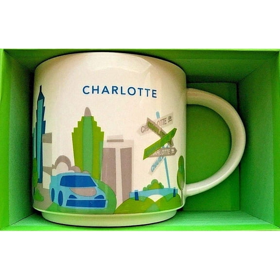 Starbucks You Are Here Charlotte North Carolina Ceramic Coffee Mug New with Box