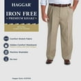 thumbnail image 4 of Haggar Mens BT Iron Free Premium Khaki Classic Fit Pleat Front Expandable Waist Pant, 4 of 5