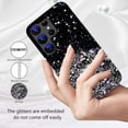 thumbnail image 2 of Compatible with Samsung S23 Ultra Case Clear Glitter Silicone, Phone Case Samsung Galaxy S23 Ultra Case Glitter Sparkle Pink Shockproof Thin Cover (Black), 2 of 7