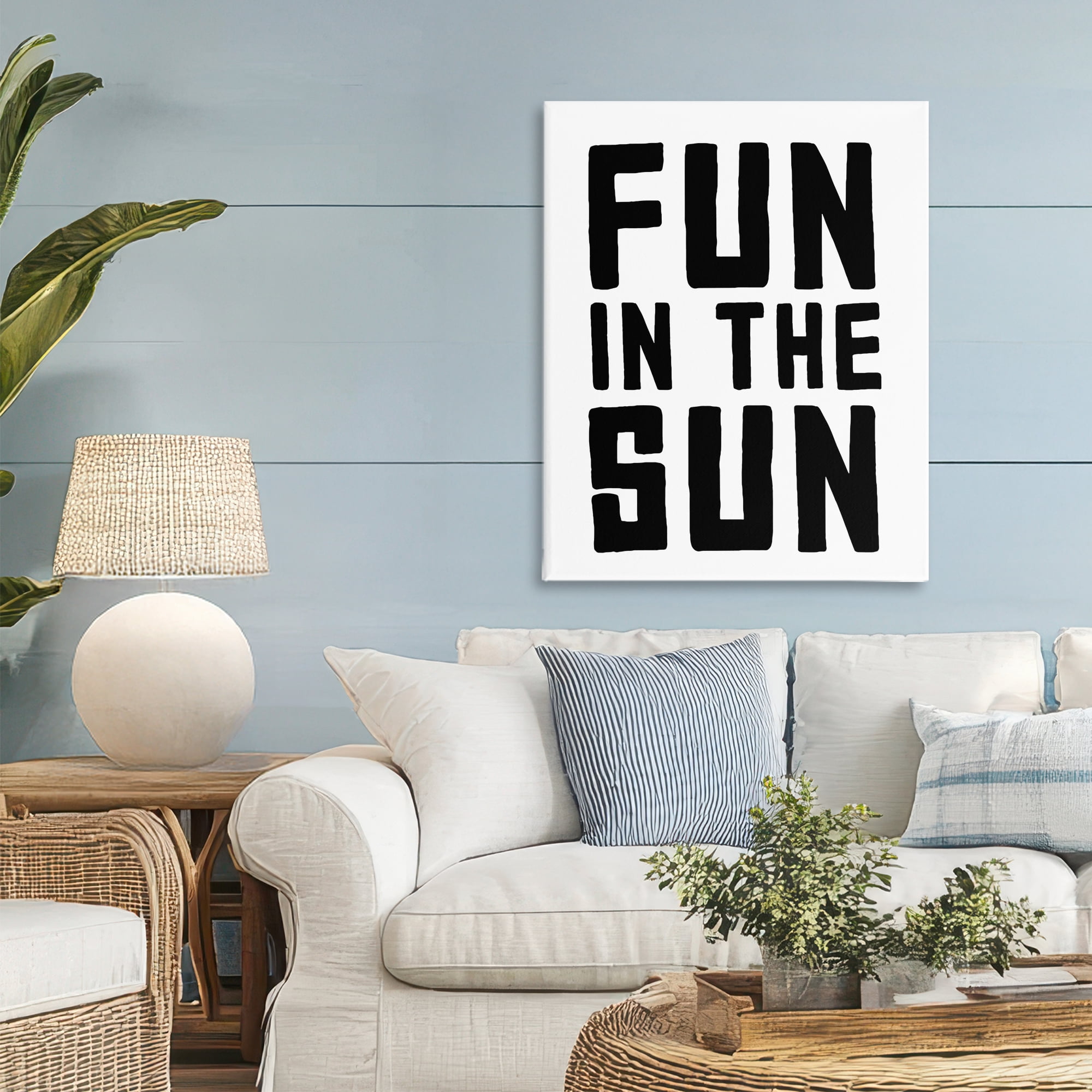 Fun In Sun Simple Sentiment Canvas Wall Art, design by Lettered and Lined