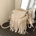 thumbnail image 5 of Willtoo Women Mini Tassel Faux Suede Crossbody Bag Cell Phone Pouch Coin Purse Wallet, 5 of 5