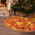 thumbnail image 5 of Fotbe Autumn Maple Leaf Pile Pattern Christmas Tree Skirt, Tree Skirts Plush Christmas Decorations, Christmas Tree Skirts Xmas Decorations Holiday Party Decor-30", 5 of 6