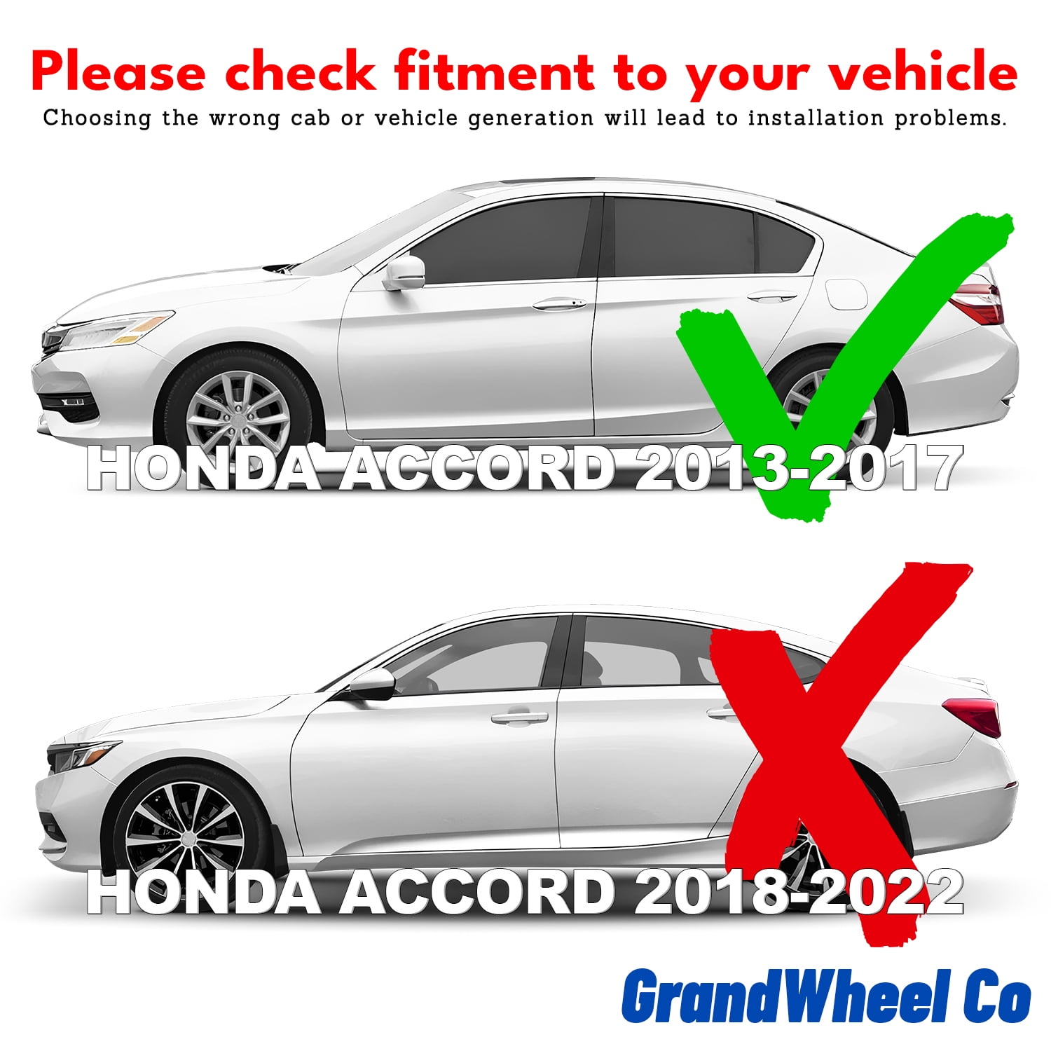 GrandWheel Co Window Deflectors Smoke Tinted In-Channel Side Window Vent Visor Deflectors Rain Guards Compatible with Honda Accord 2013-2017 Sedan - 4 pcs. GW0805