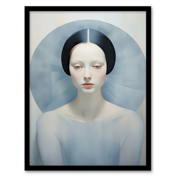 Anne Boleyn Modern Conceptual Oil Painting Sad Melancholic Woman Portrait Artwork Art Print Framed Poster Wall Decor 12x16 inch