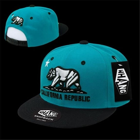 Decky California Republic Snapback Cap, Teal & Black