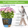 thumbnail image 5 of FIASON 5 Pack 6 Inch Self Watering Plant Pots, Blue with Brown Base, with Watering Lip, Drainage Holes & Removable Saucer, for Indoor Outdoor Garden House Plants, 5 of 13