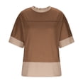thumbnail image 6 of Women's Summer Short Sleeve Crewneck T-Shirts Tops Blouses Oversized Loose Fit Solid Color Basic Tee Casual Daily Wear Vacation Beach Streetwear Fashion Essential Gift for Women, 6 of 9